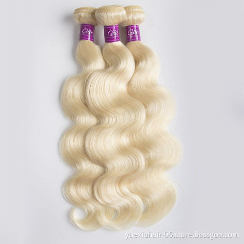 613 Brazilian Virgin Human Hair Weave Bundle 613 Blonde Human Hair Extensions Machine Double Weft Hair Bundles